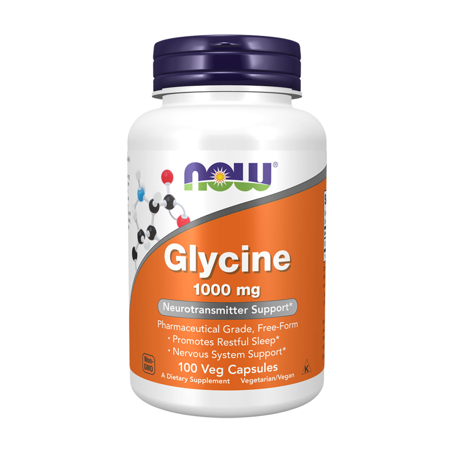 Гліцин NOW foods Glycine 1000 мг, 100 капсул
