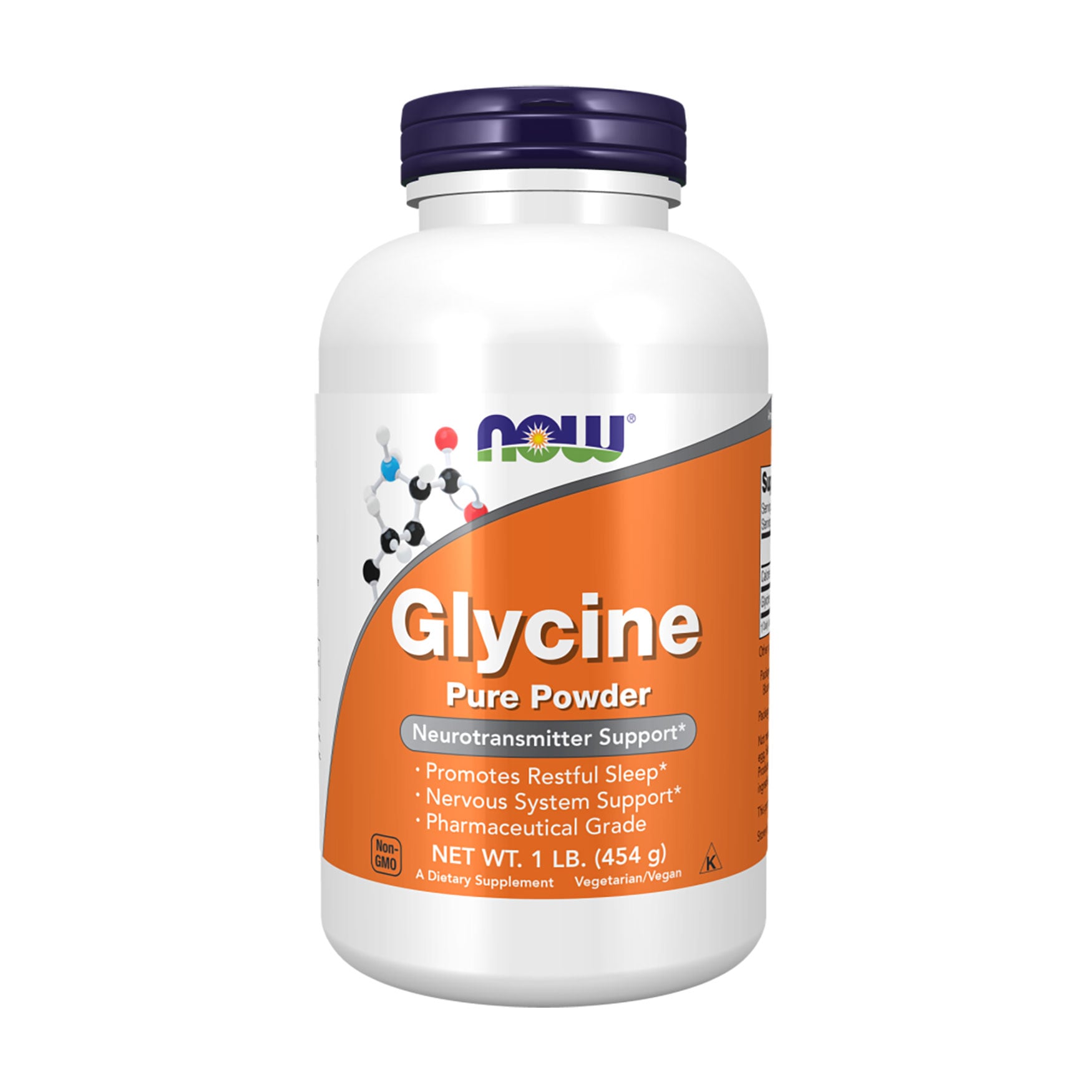 Гліцин NOW foods Glycine Pure Powder 3000 мг, в порошку, 454 г