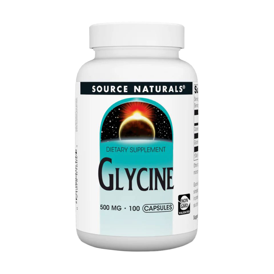 Гліцин Source Naturals Glycine, 500 мг, 100 капсул