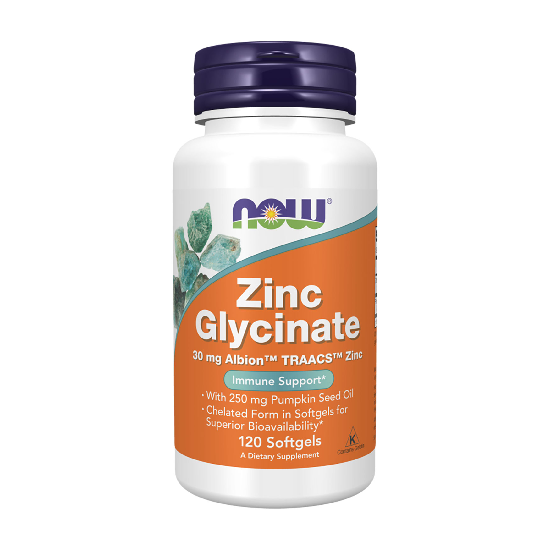 Гліцинат цинку NOW Foods Zinc Glycinate, 120 капсул