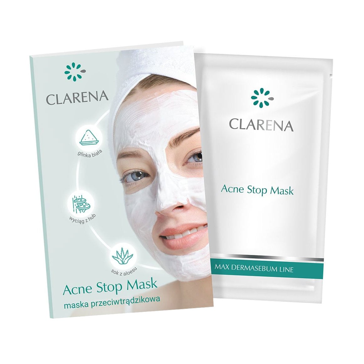 Глибоко очищувальна маска Clarena Max Dermasebum Line Acne Stop Mask для жирної та комбінованої шкіри обличчя, 5 мл