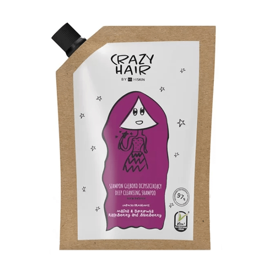 Глибоко очищувальний шампунь для волосся HiSkin Crazy Hair Deep Cleansing Shampoo Raspberry &amp; Blueberry, 100 мл (дойпак)