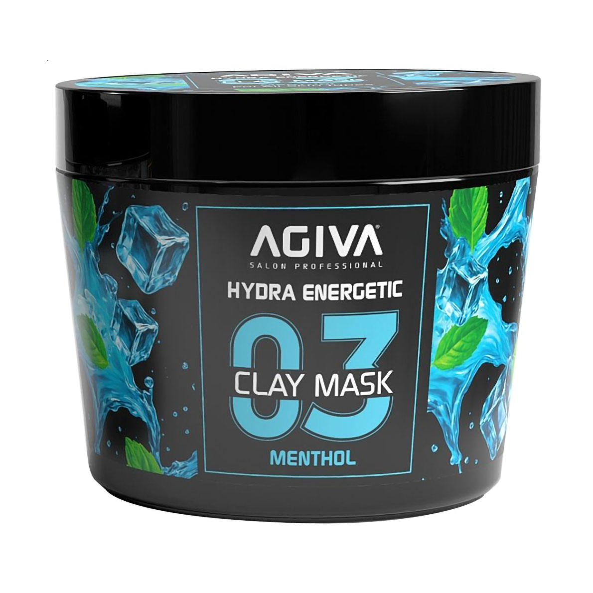 Глиняна маска для обличчя Agiva Hydra Energetic Clay Mask з ментолом, 300 мл