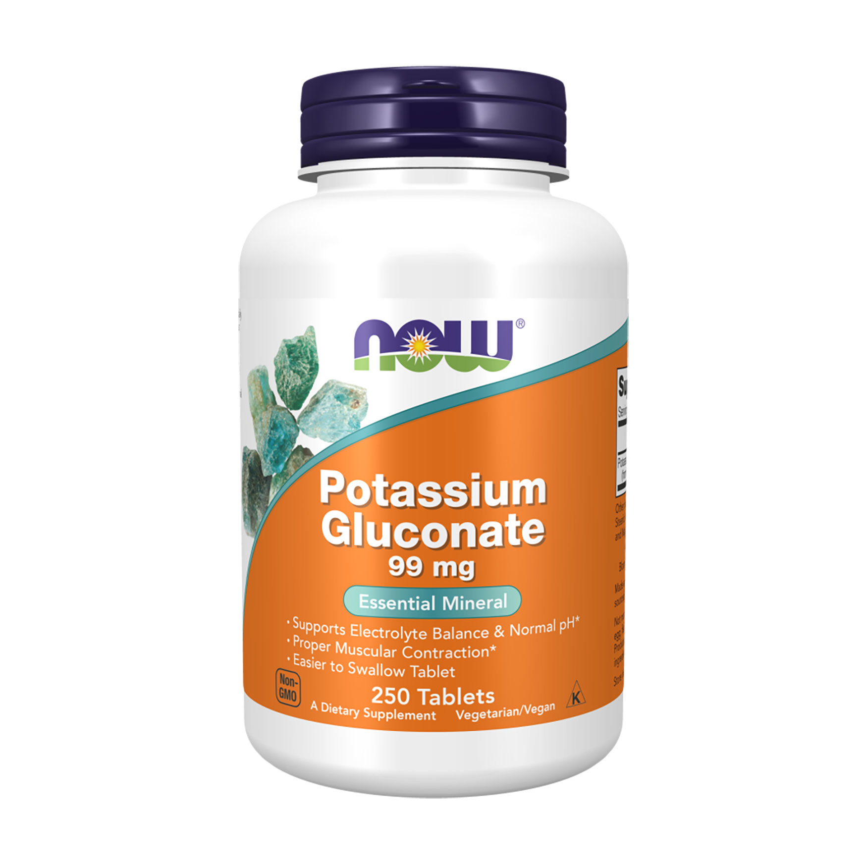 Глюконат калію Now Foods Potassium Gluconate 99 мг, 250 таблеток