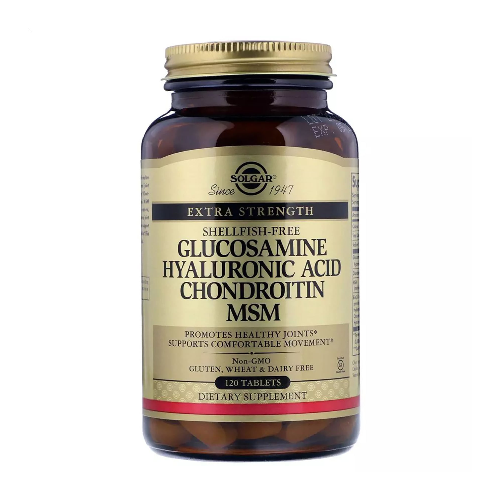 Глюкозамін, гіалуронова кислота, хондроїтин і МСМ Solgar Glucosamine Hyaluronic Acid Chondroitin MSM, 120 таблеток