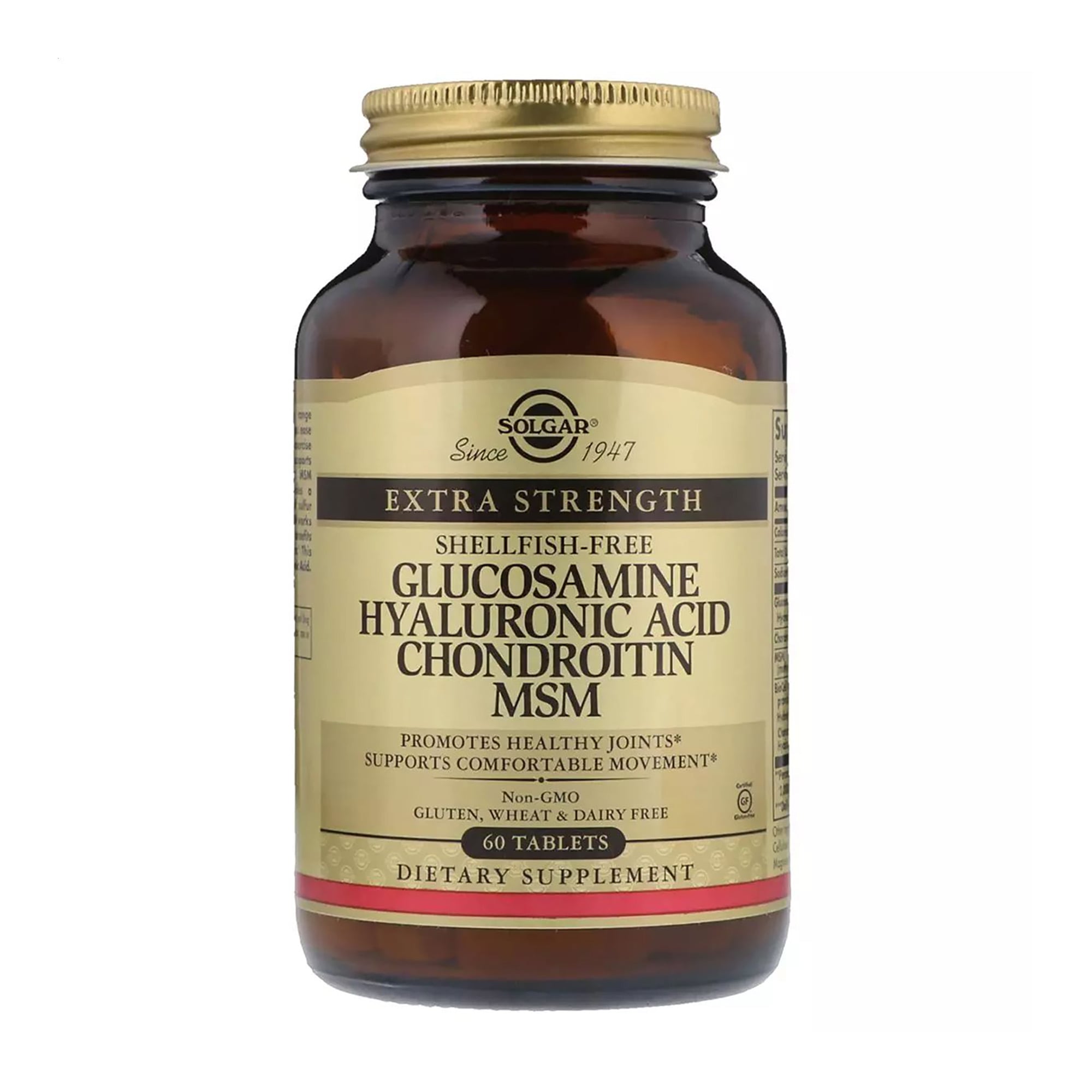 Глюкозамін, гіалуронова кислота, хондроїтин і МСМ Solgar Glucosamine Hyaluronic Acid Chondroitin MSM, 60 таблеток