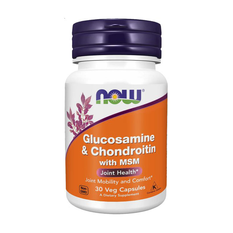 Глюкозамін та хондроїтин із МСМ NOW foods Glucosamine &amp; Chondroitin with MSM, 30 капсул