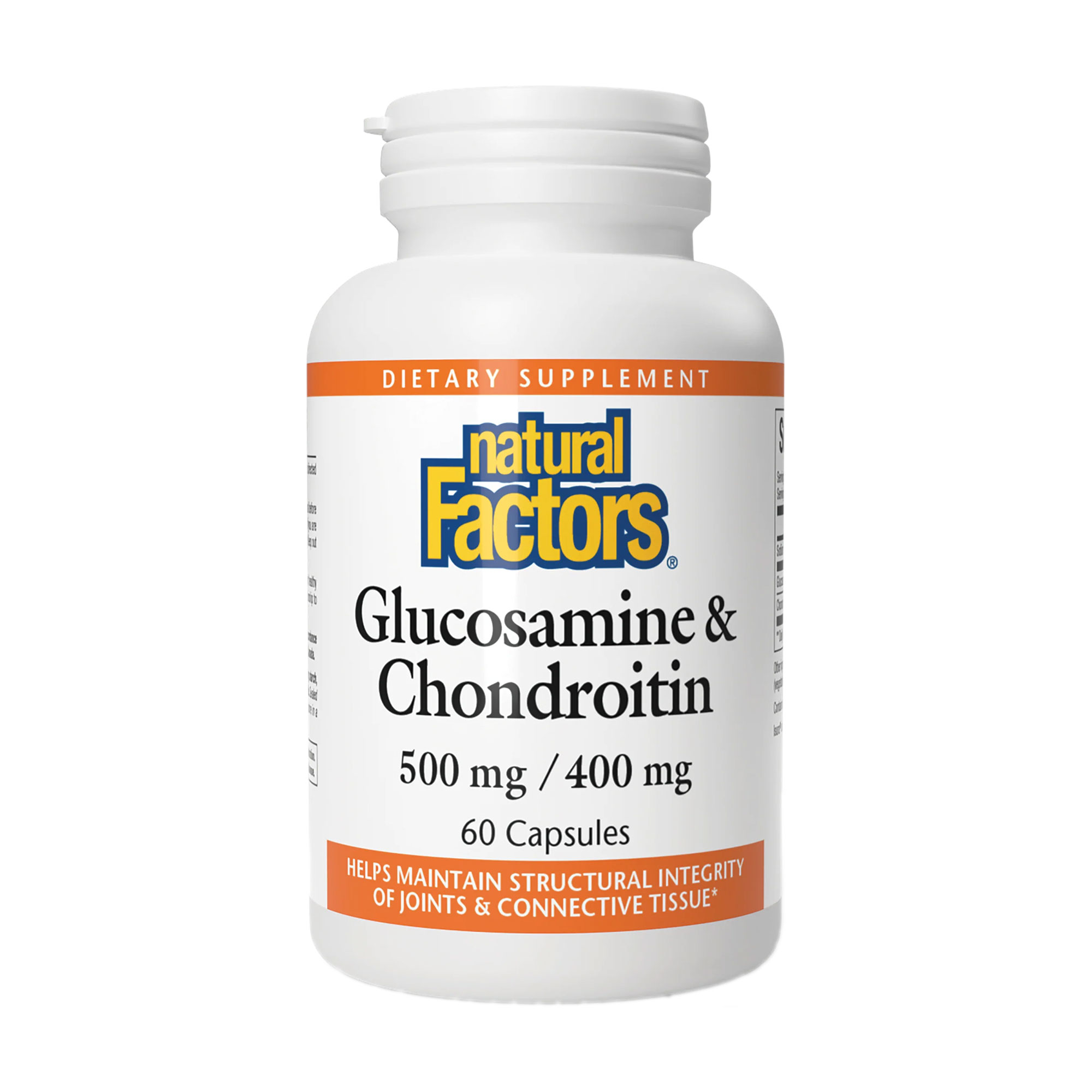 Глюкозамін та хондроїтин Natural Factors Glucosamine &amp; Chondroitin Sulfate 500 мг та 400 мг, 60 капсул