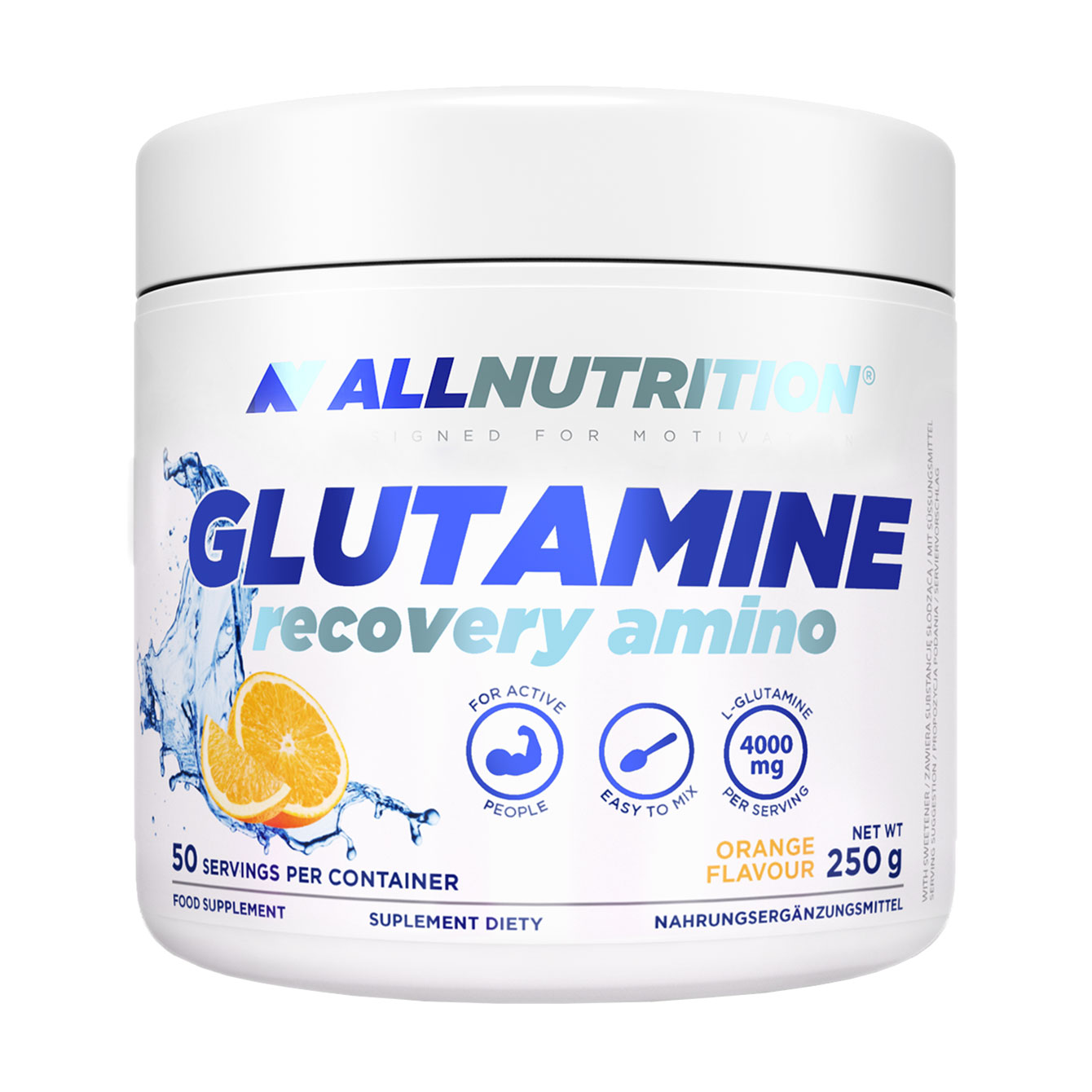 Глютамін AllNutrition Glutamine Recovery Amino в порошку, зі смаком апельсина, 250 г