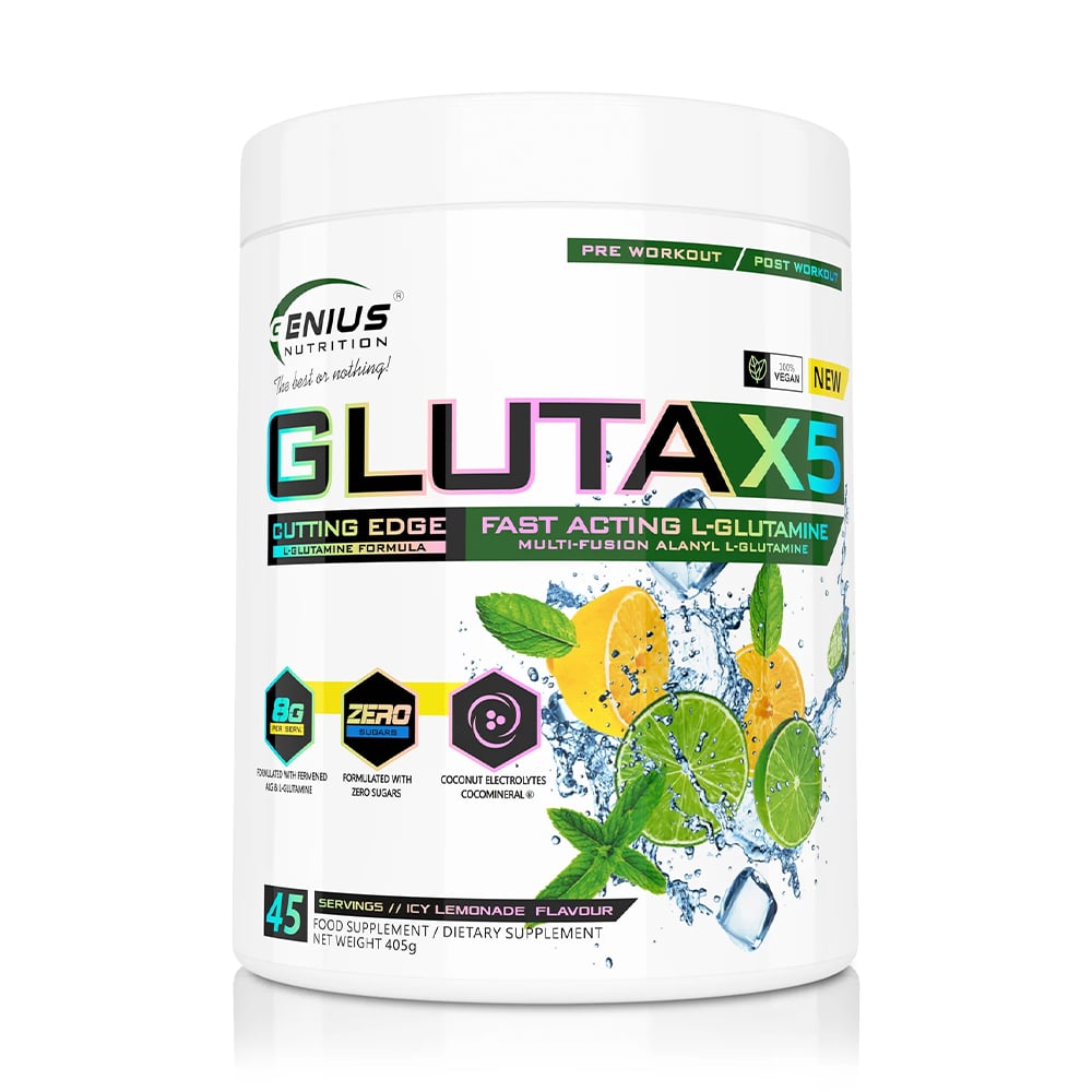 Глютамін Genius Nutrition Gluta-X5 Холодний лимонад, в порошку, 405 г