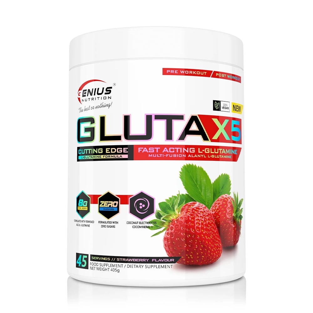 Глютамін Genius Nutrition Gluta-X5 Полуниця, в порошку, 405 г