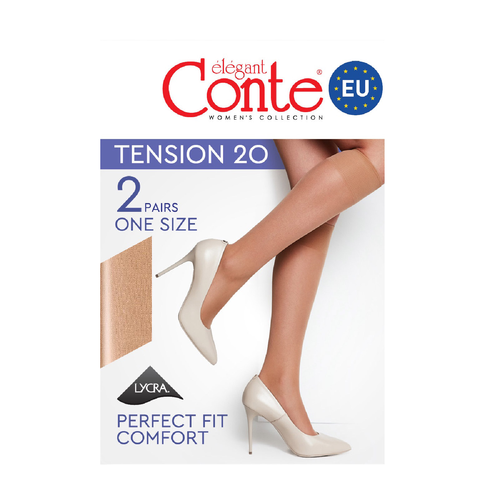 Гольфи жіночі Conte elegant Tension 20 DEN, Bronz, розмір 23-25, 2 пари