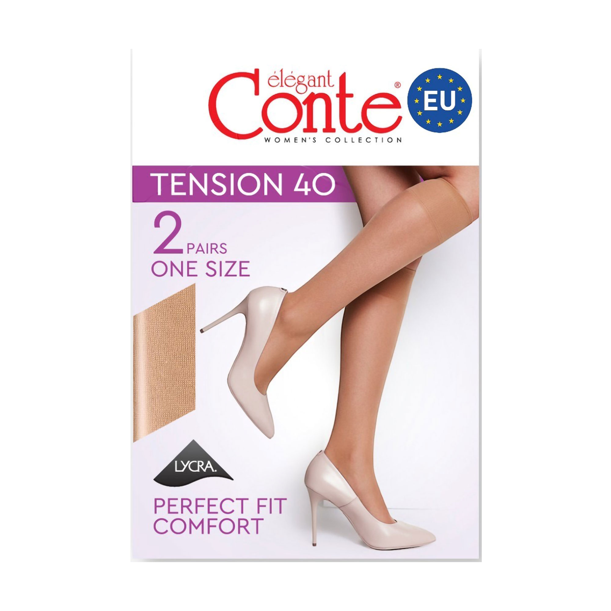 Гольфи жіночі Conte elegant Tension 40 DEN, Bronz, розмір 23-25, 2 пари