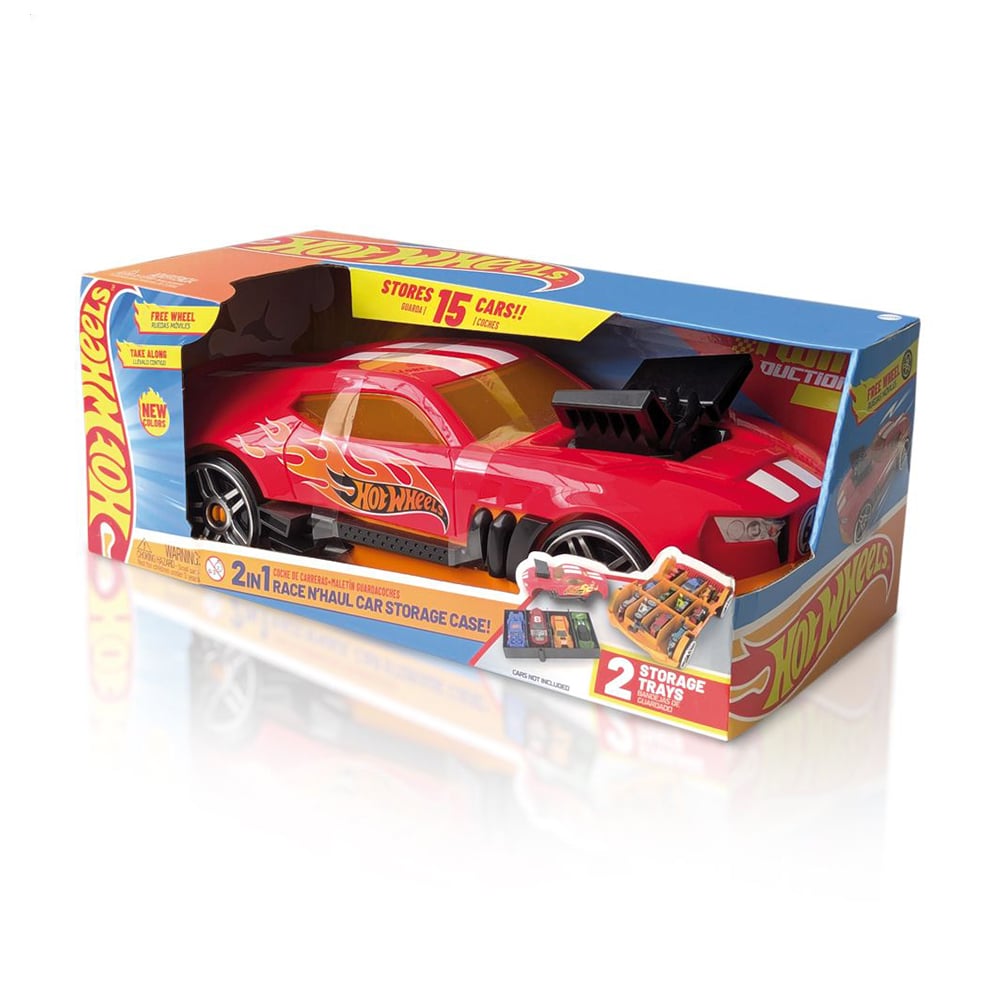 Гоночний автомобіль-гараж 2 в 1 Hot Wheels 2 in 1 Race N'Haul Car Storage Case червоний, від 5 років, 31.3*9.4*15 см (HWCC15R)