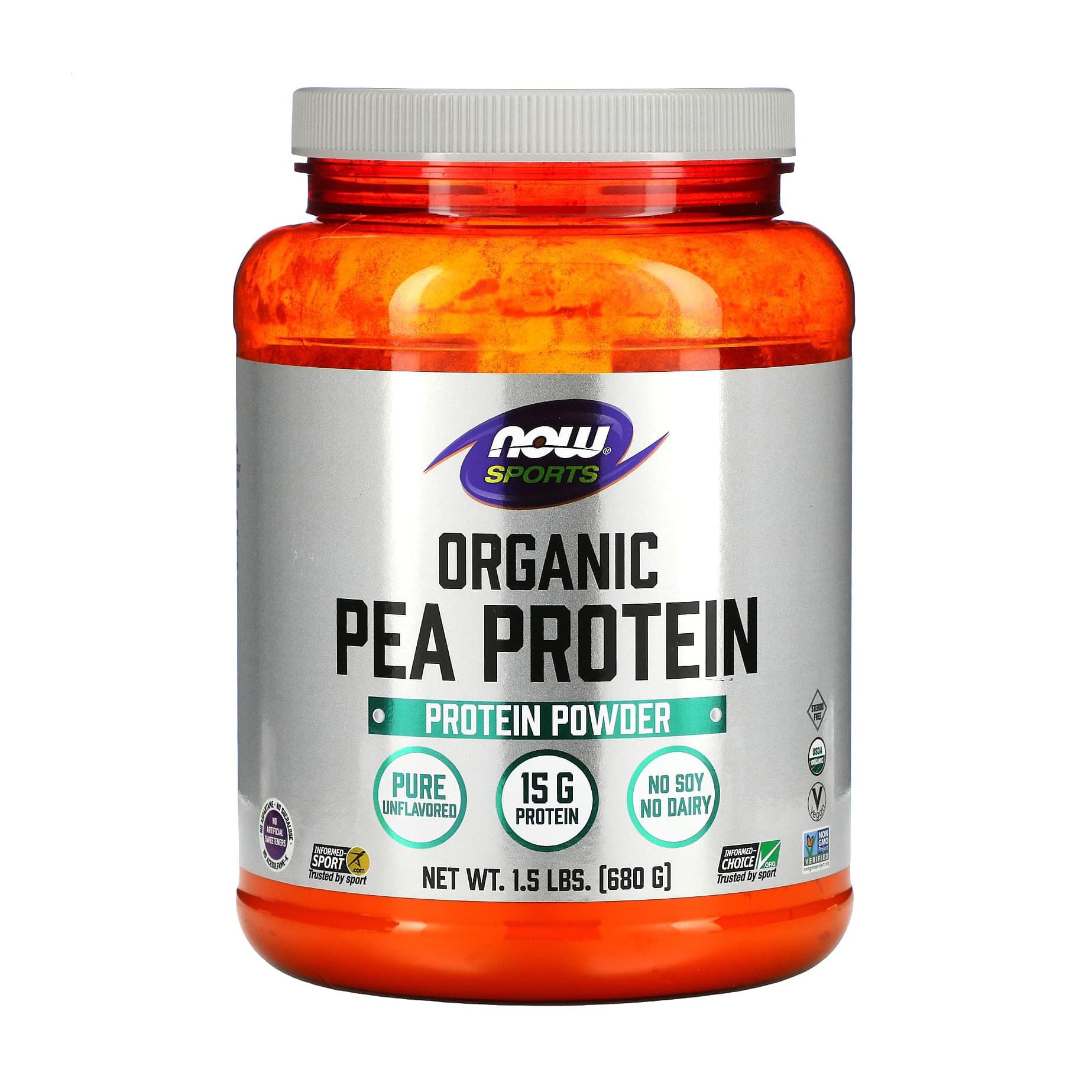 Гороховий протеїн NOW foods Sports Organic Pea Protein без смаку, в порошку, 680 г