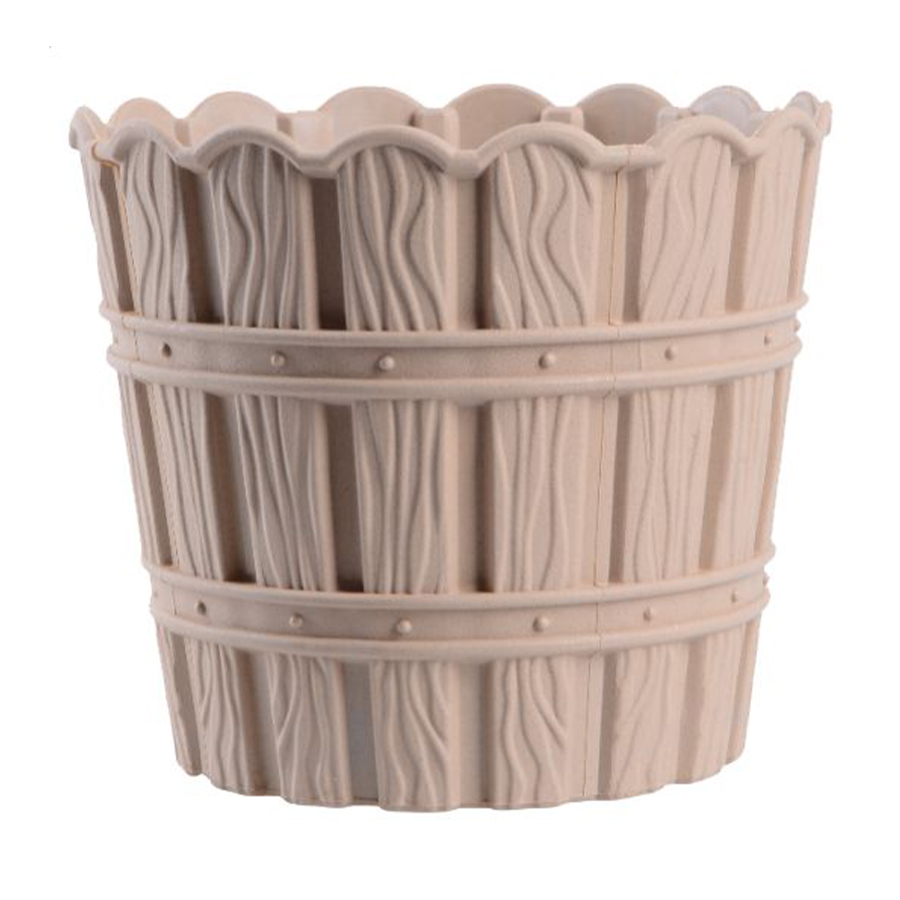 Горщик для квітів Violet House 1054 Bamboo Beige з дренажем, 12*14*14 см, 1.2 л (1054 BAMBOO BEIGE 1.2 л)