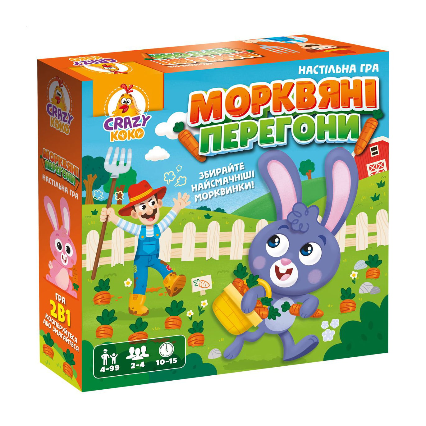 Гра маршрутна настільна Vladi Toys Морквяні перегони, від 4 років, 56 елементів, 26*6*26 см (VT8055-33)