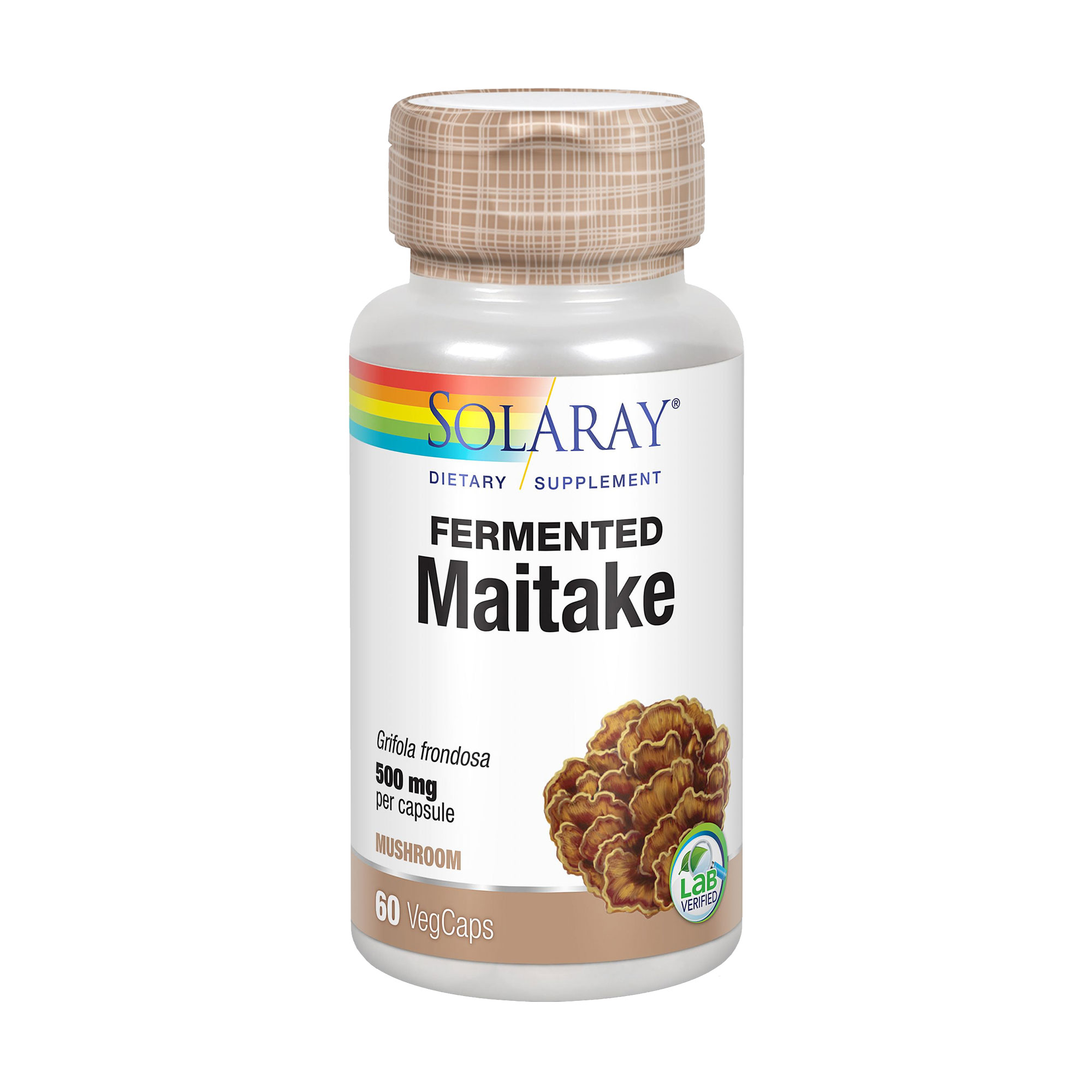 Гриби Майтаке Solaray Fermented Maitake 500 мг, 60 вегетаріанських капсул