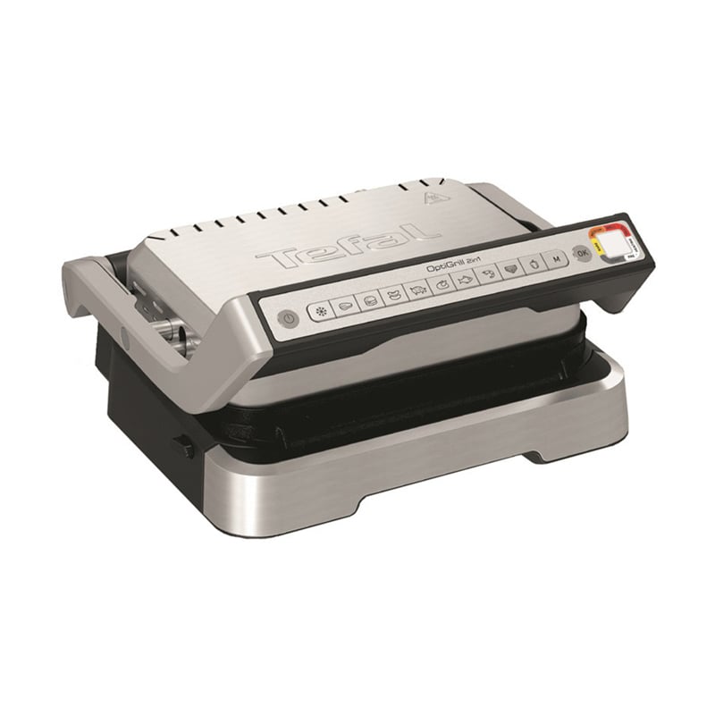 Гриль притискний Tefal OptiGrill 2 in 1 чорно-сріблястий (GC772D30)