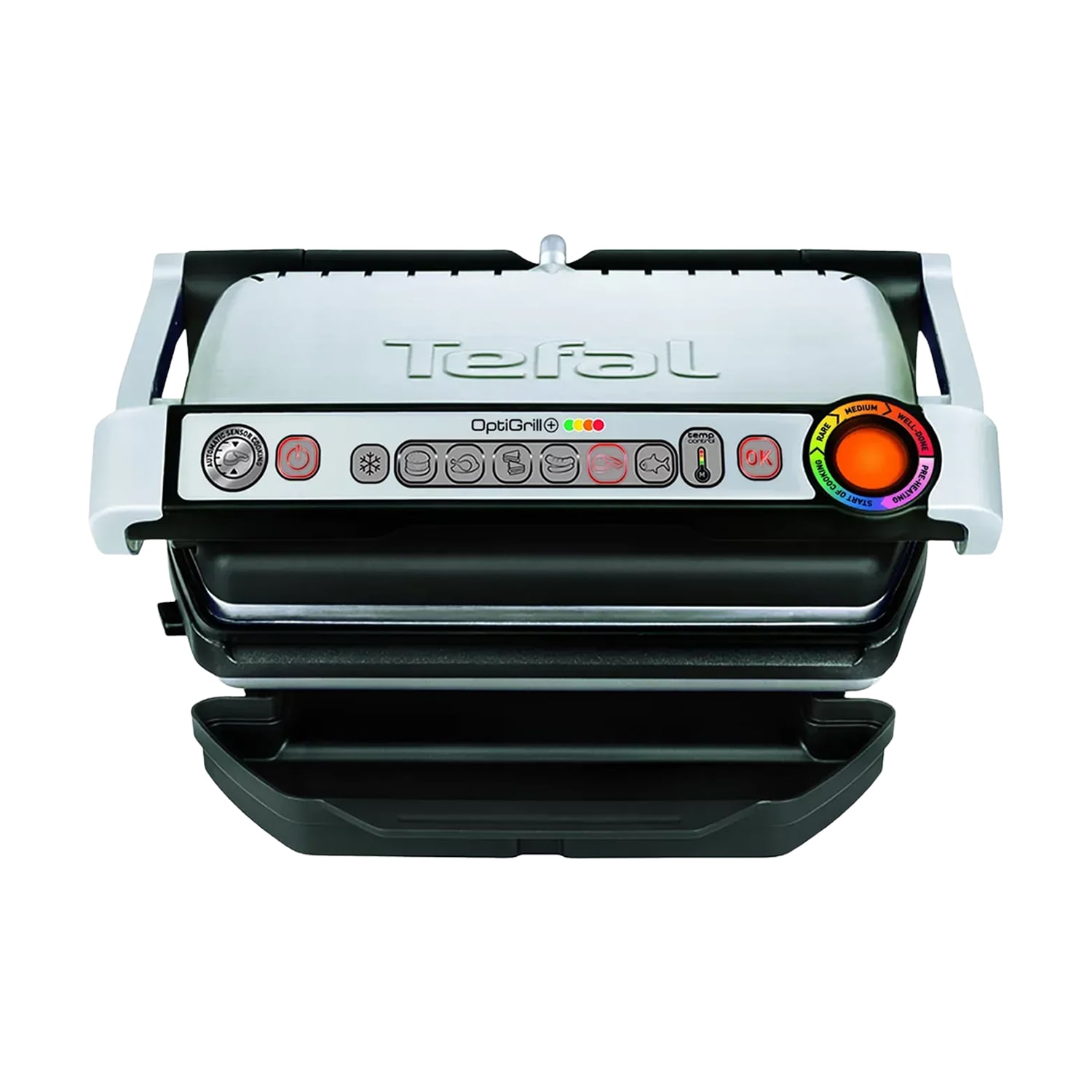 Гриль притискний Tefal OptiGrill+ чорно-сріблястий (GC716D12)