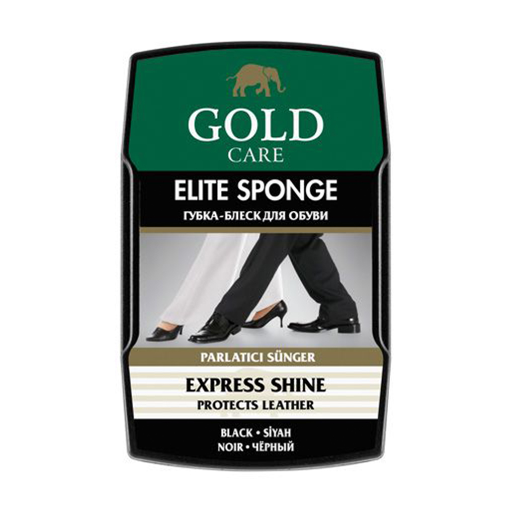 Губка-блиск для взуття Gold Care Elite Sponge Express Shine Чорний, 1 шт