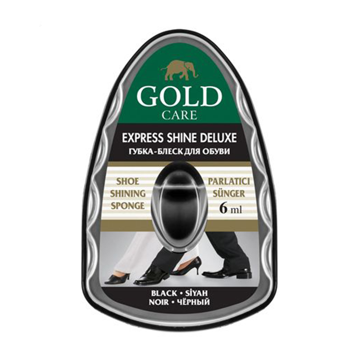 Губка-блиск для взуття Gold Care Express Shine Deluxe Чорний, 6 мл
