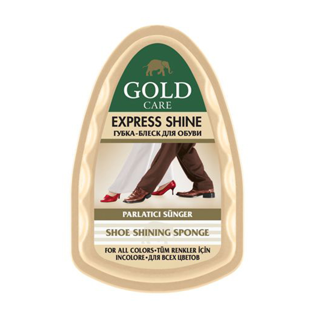 Губка-блиск для взуття Gold Care Express Shine Shoe Shining Sponge Безбарвний, 1 шт