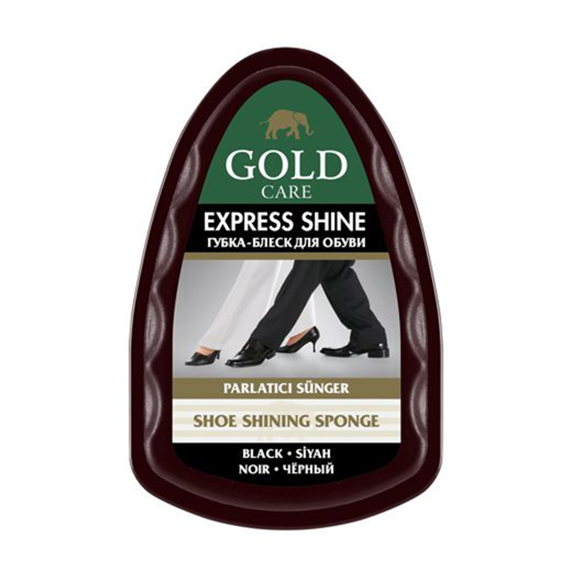 Губка-блиск для взуття Gold Care Express Shine Shoe Shining Sponge Чорний, 1 шт