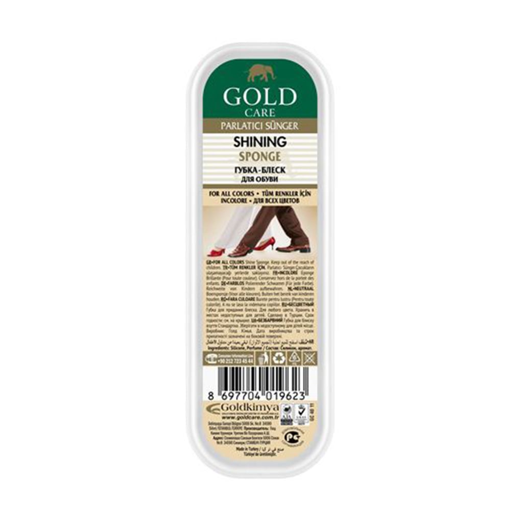 Губка-блиск для взуття Gold Care Shine Sponge Безбарвний, 1 шт