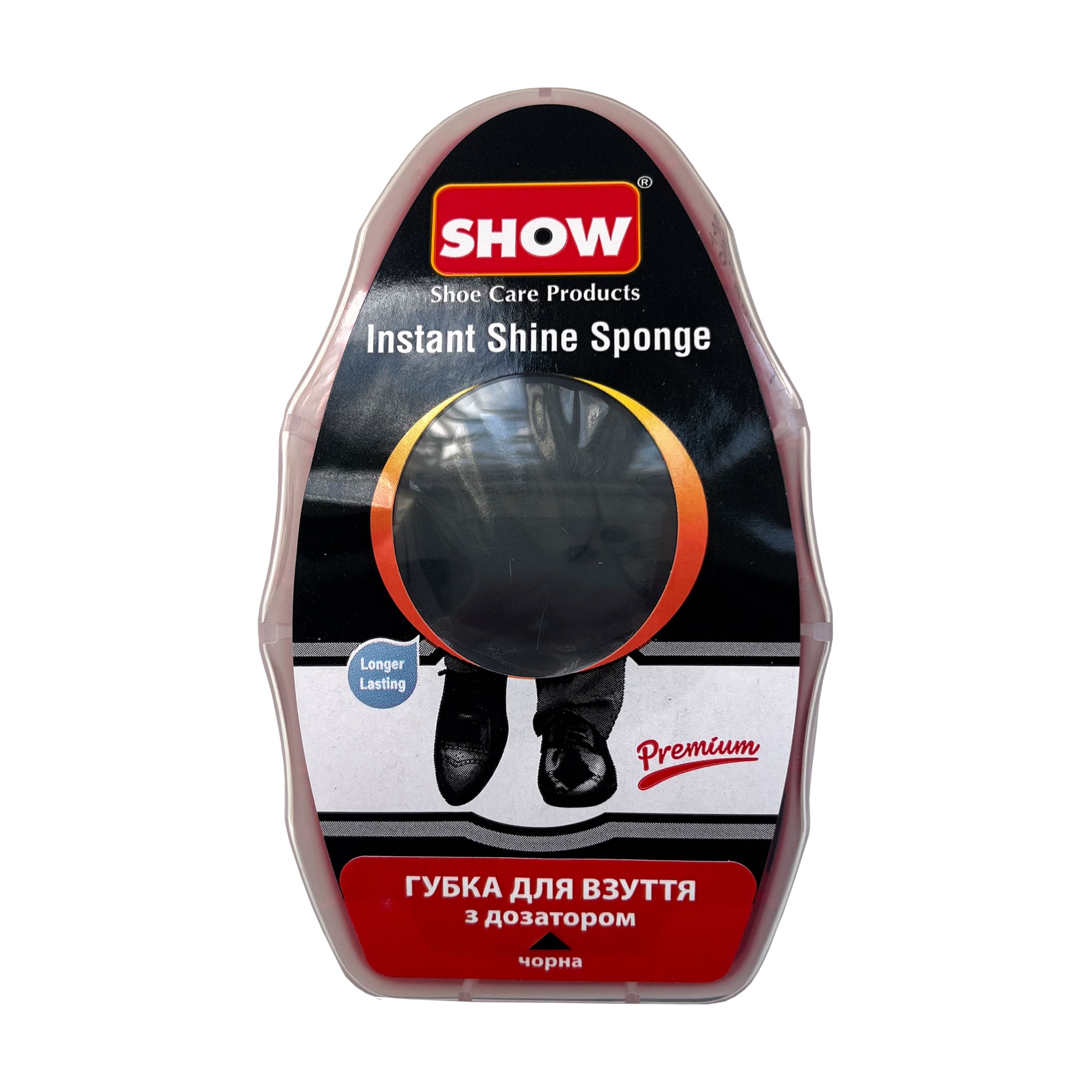 Губка-блиск для взуття SHOW Instant Shine Sponge з дозатором, чорна, 1 шт