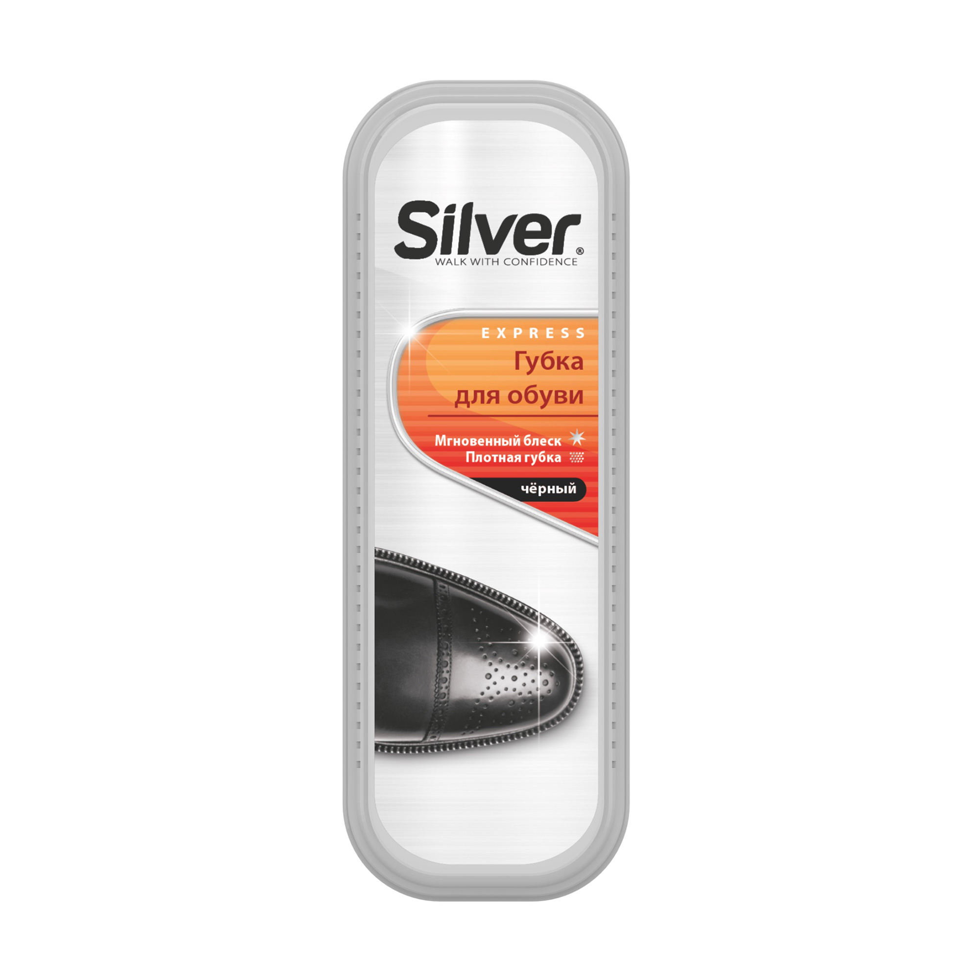 Губка-блиск для взуття Silver Express стандартна, чорна, 1 шт