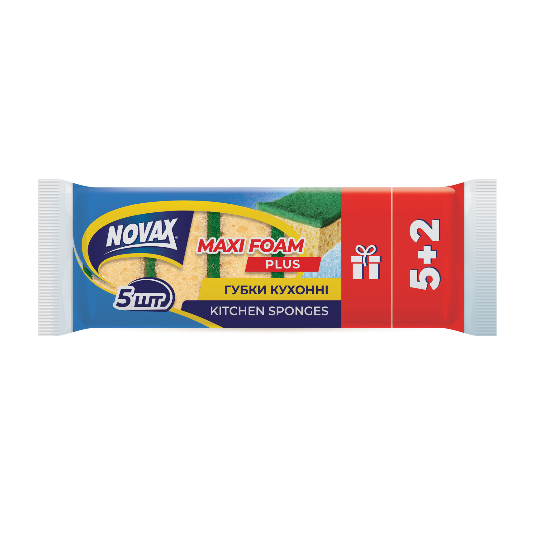 Губки кухонні NOVAx Maxi Foam Plus, 7 шт