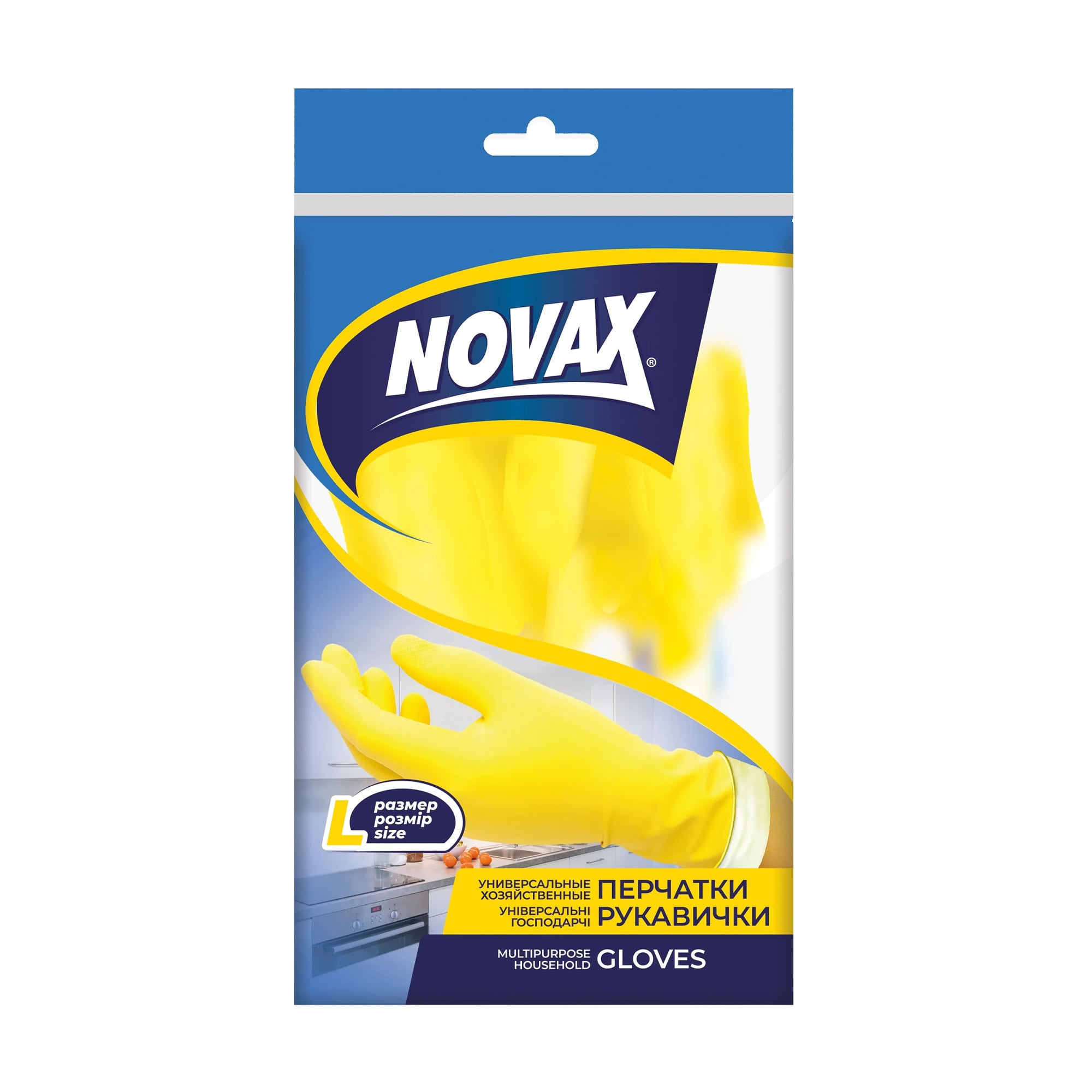 Гумові рукавички NOVAx зміцнені, розмір L, 1 пара