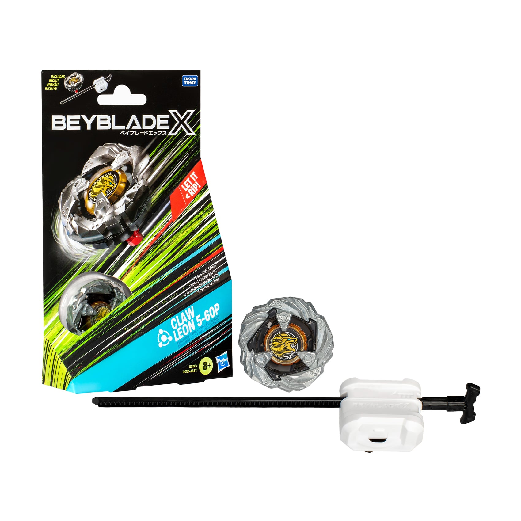 Іграшка-дзиґа Beyblade X Claw Leon 5-60P Starter Pack з пусковим пристроєм, від 8 років (G0175/G0193)