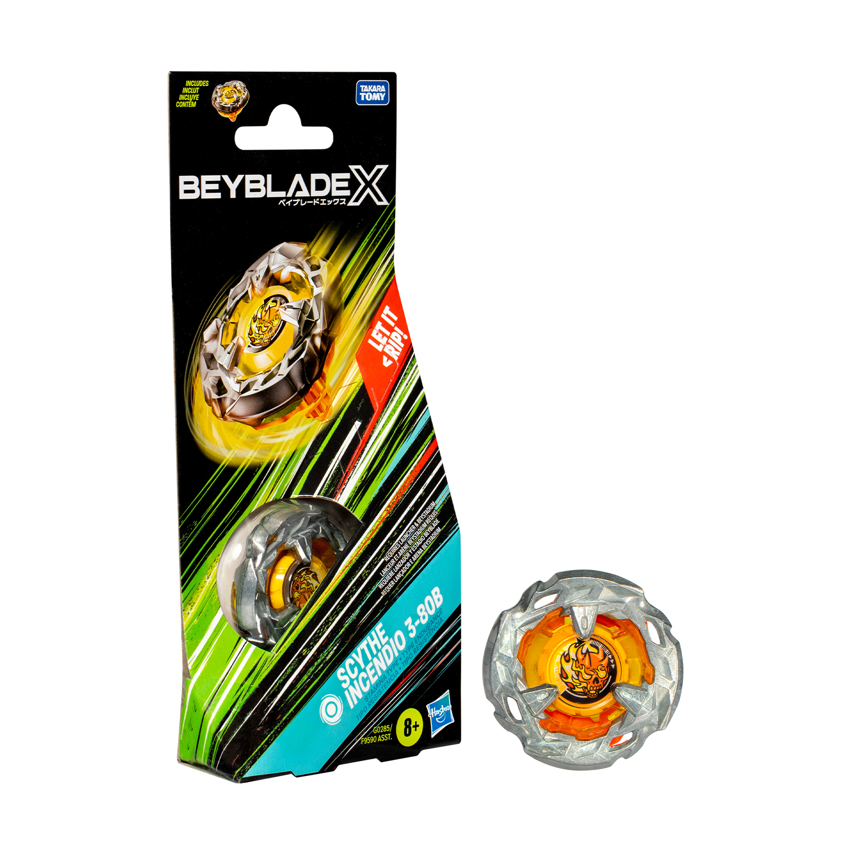 Іграшка-дзиґа Beyblade X Scythe Incendio від 8 років, 20*3.17*8.89 см (F9590/G0285)
