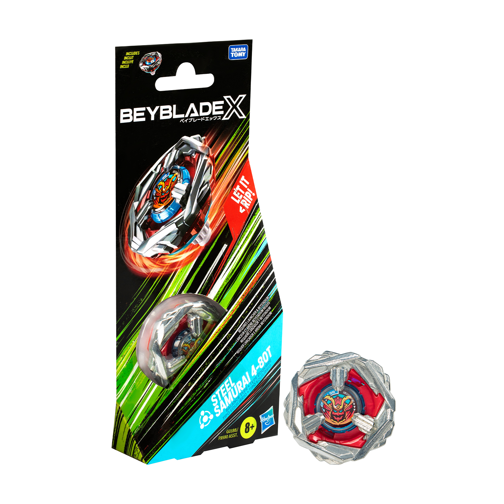 Іграшка-дзиґа Beyblade X Steel Samurai від 8 років, 20*3.17*8.89 см (F9590/G0188)