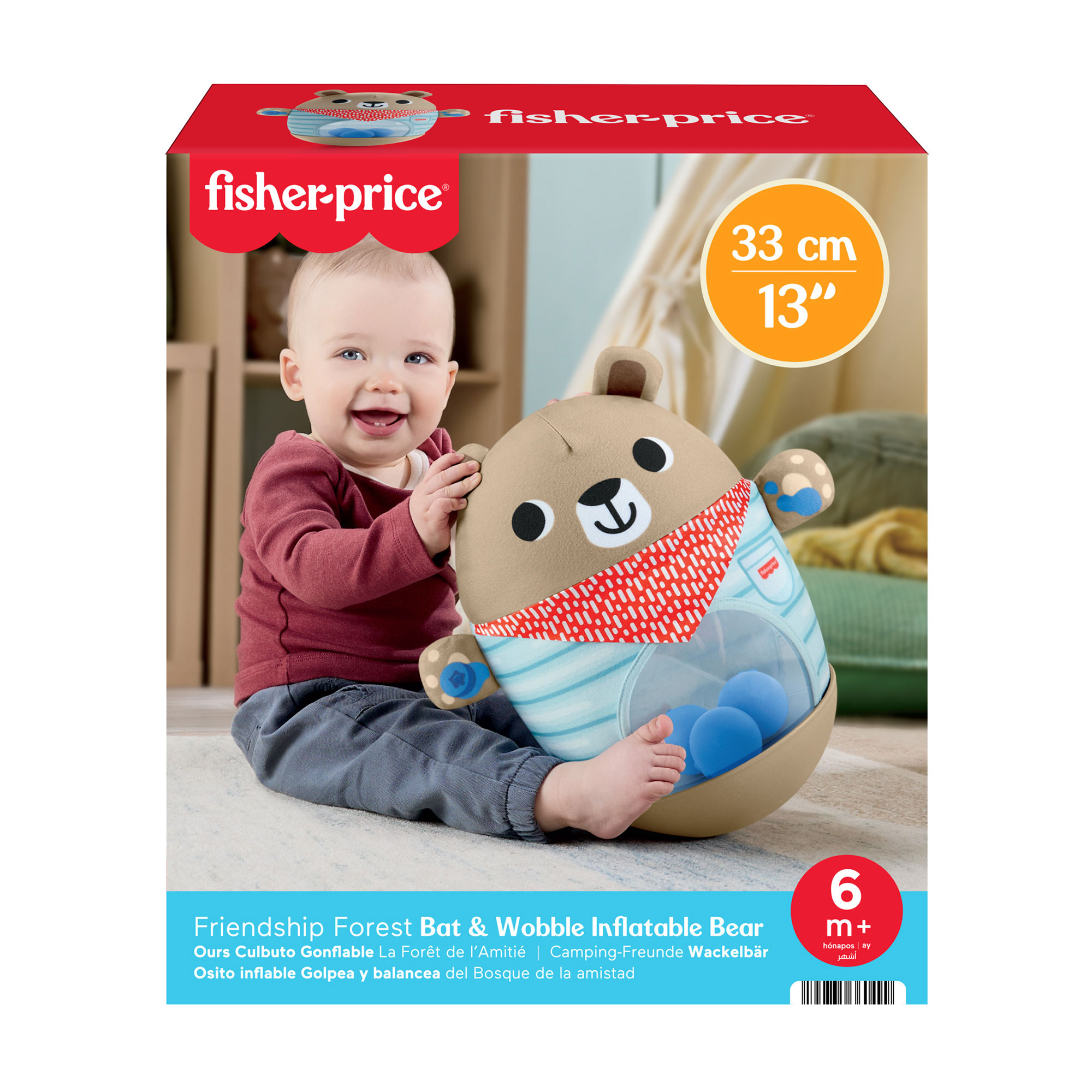 Іграшка Fisher-Price Ведмедик-неваляйко, 33 см, від 6 місяців (JLB83)