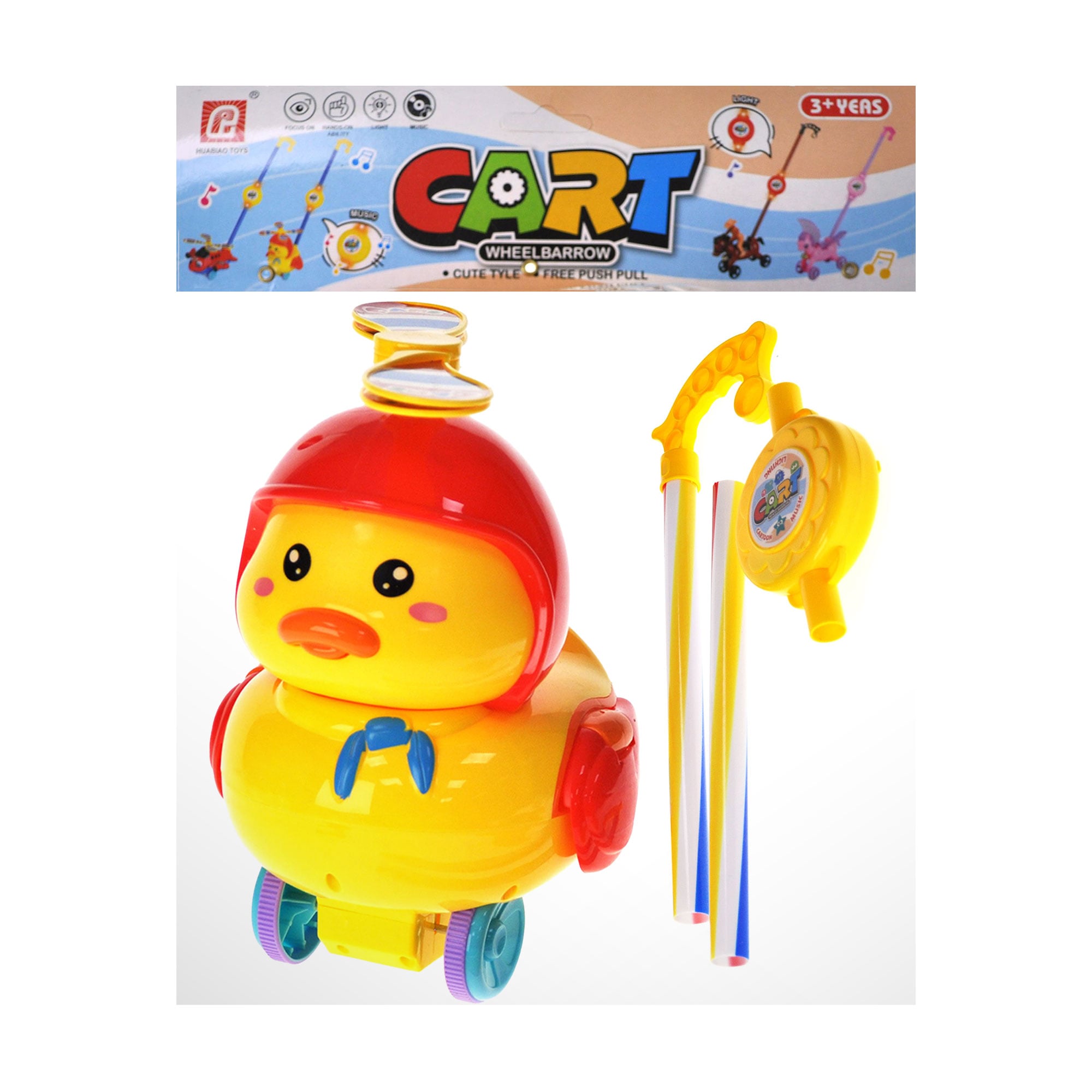 Іграшка-каталка YG Toys Каченя, з музикою та світлом, в кульку, 35*26*15 см, від 3 років (9917A)