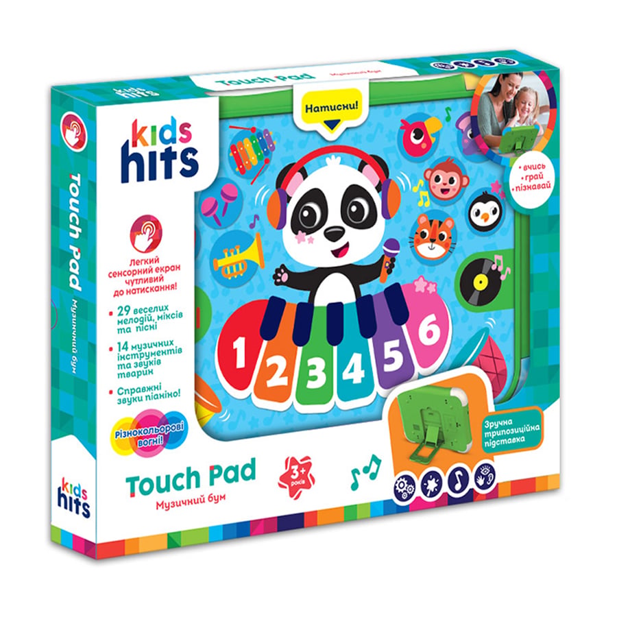Іграшка-планшет Kids Hits Панда-музика, від 3 років, 24.1*18.4*2.6 см  (KH02/003)