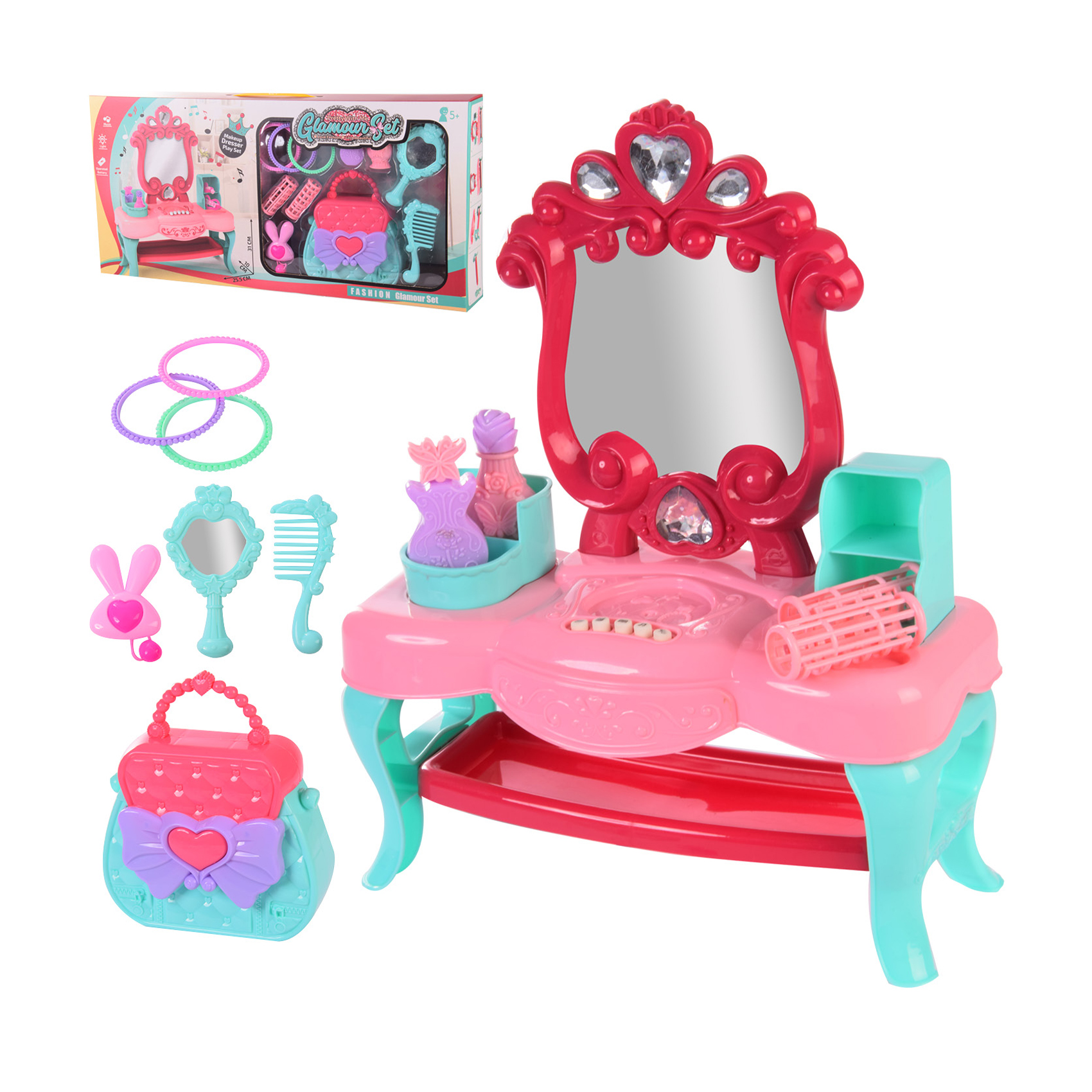 Іграшковий набір трюмо Країна Іграшок Glamour Set, від 5 років, 52*6.5*25 см (71022-39)