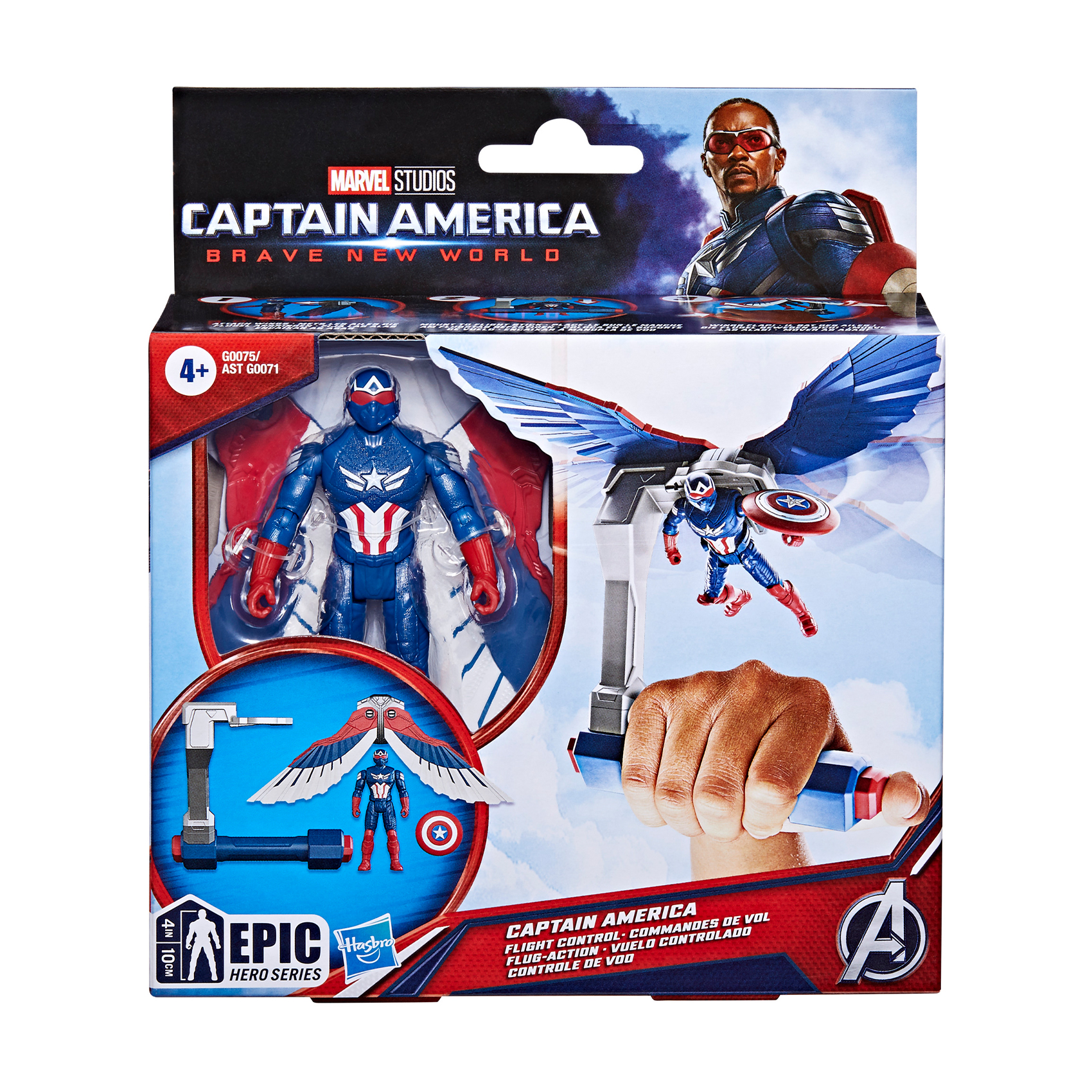 Ігрова фігурка Marvel Toys Epic Hero Series Captain America Brave New World Flight Control Captain America від 4 років, 10 см (G0071/G0075)