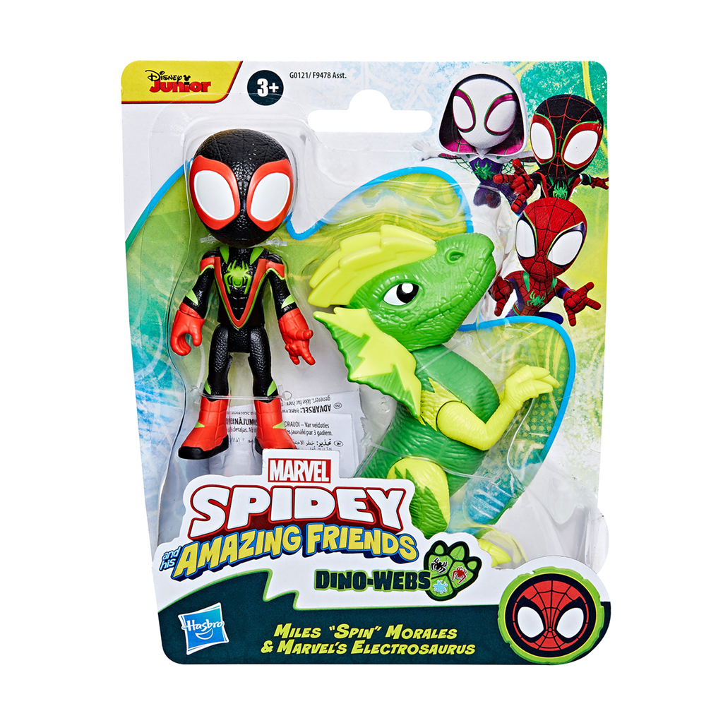 Ігрові фігурки Marvel Toys Miles Morales &amp; Electrosaurus, від 3 років, 10.16 см, 2 шт (F9478/G0121)