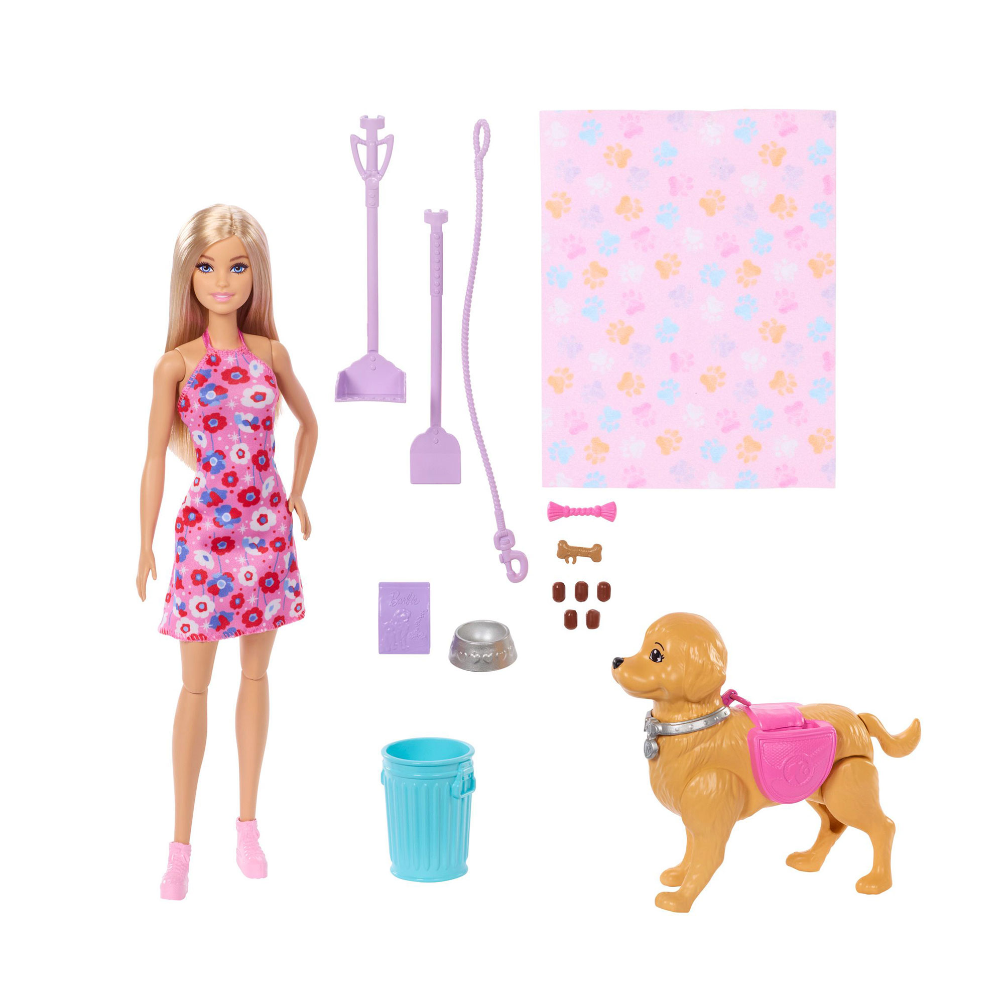 Ігровий набір Barbie Family And Friends Прогулянка з песиком, з аксесуарами, від 3 років, 29 см (JJB46)