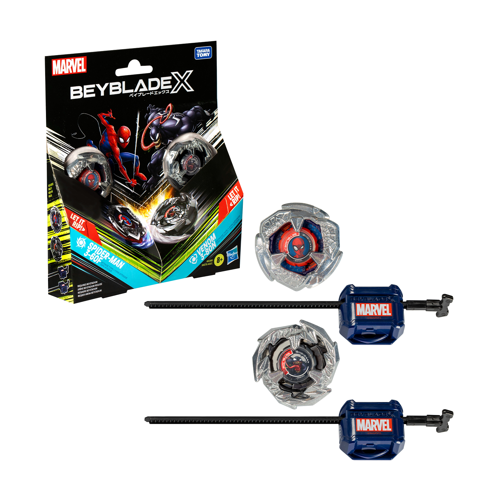 Ігровий набір Beyblade X Spider-Man 3-60F and Venom 3-80N, від 8 років (G0278/G0288)