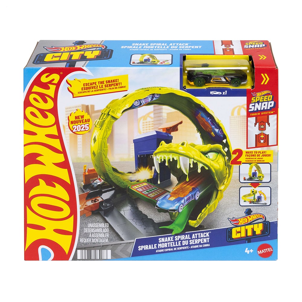 Ігровий набір Hot Wheels Небезпечні створіння Спіральна атака Змії, від 4 років, 25.7*30.8*9.5 см (JBM63)