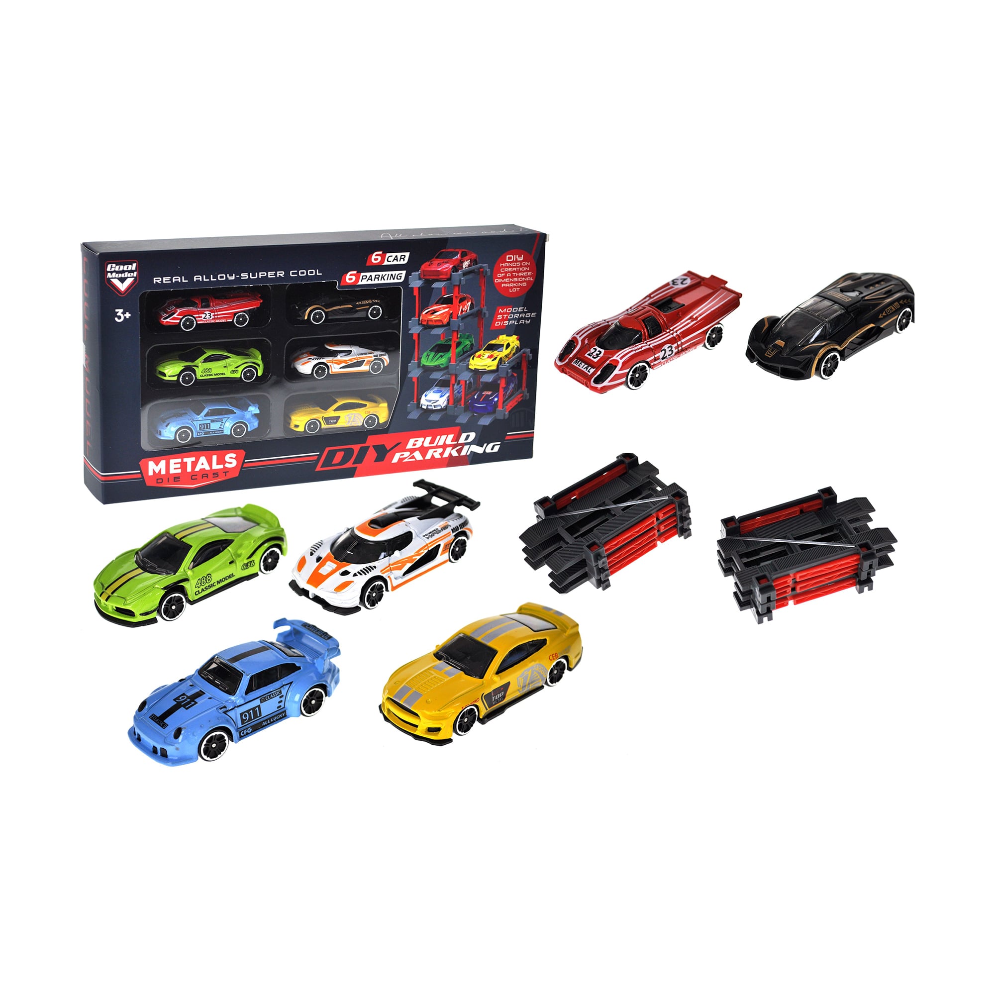 Ігровий набір YG Toys Паркінг з машинками, у коробці, від 3 років, 31.5*4*16.5 см, 12 предметів (64014-6)