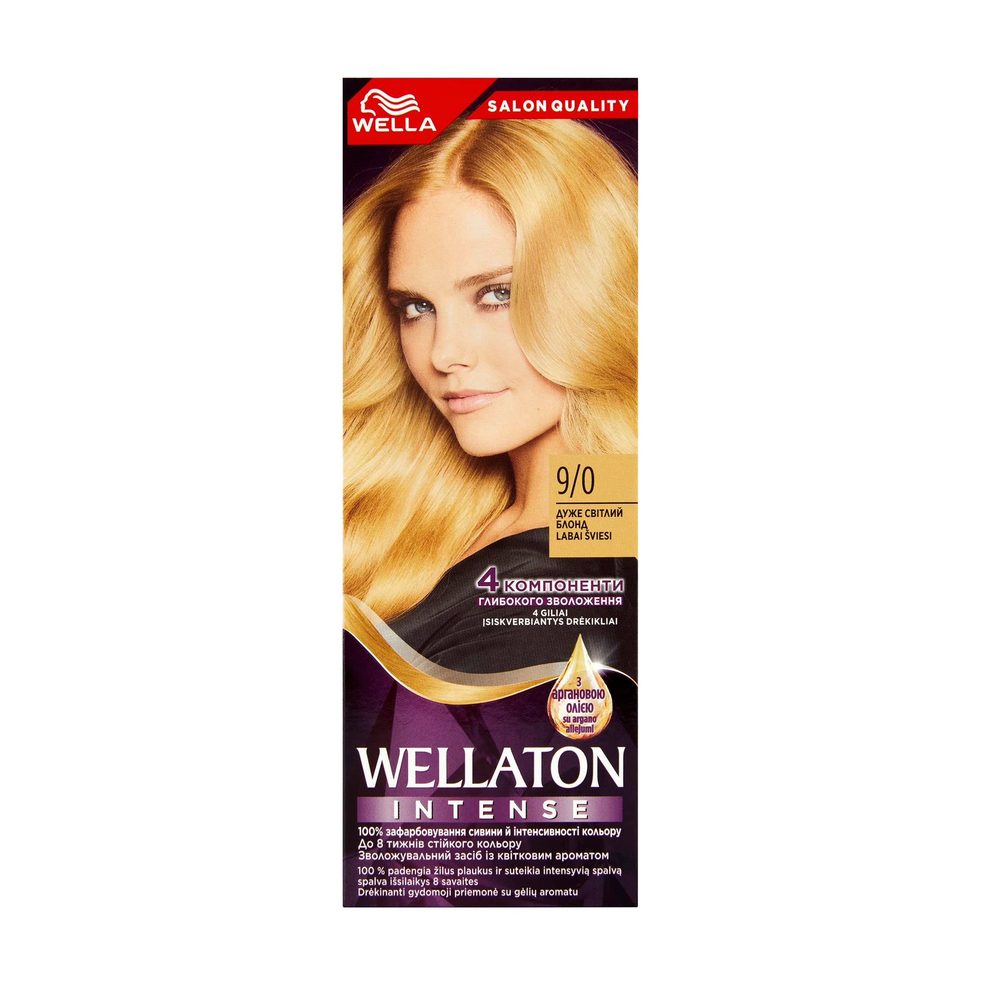 Інтенсивна крем-фарба для волосся WELLA Wellaton Intense Color Cream 9/0 Дуже світлий блондин, 110 мл