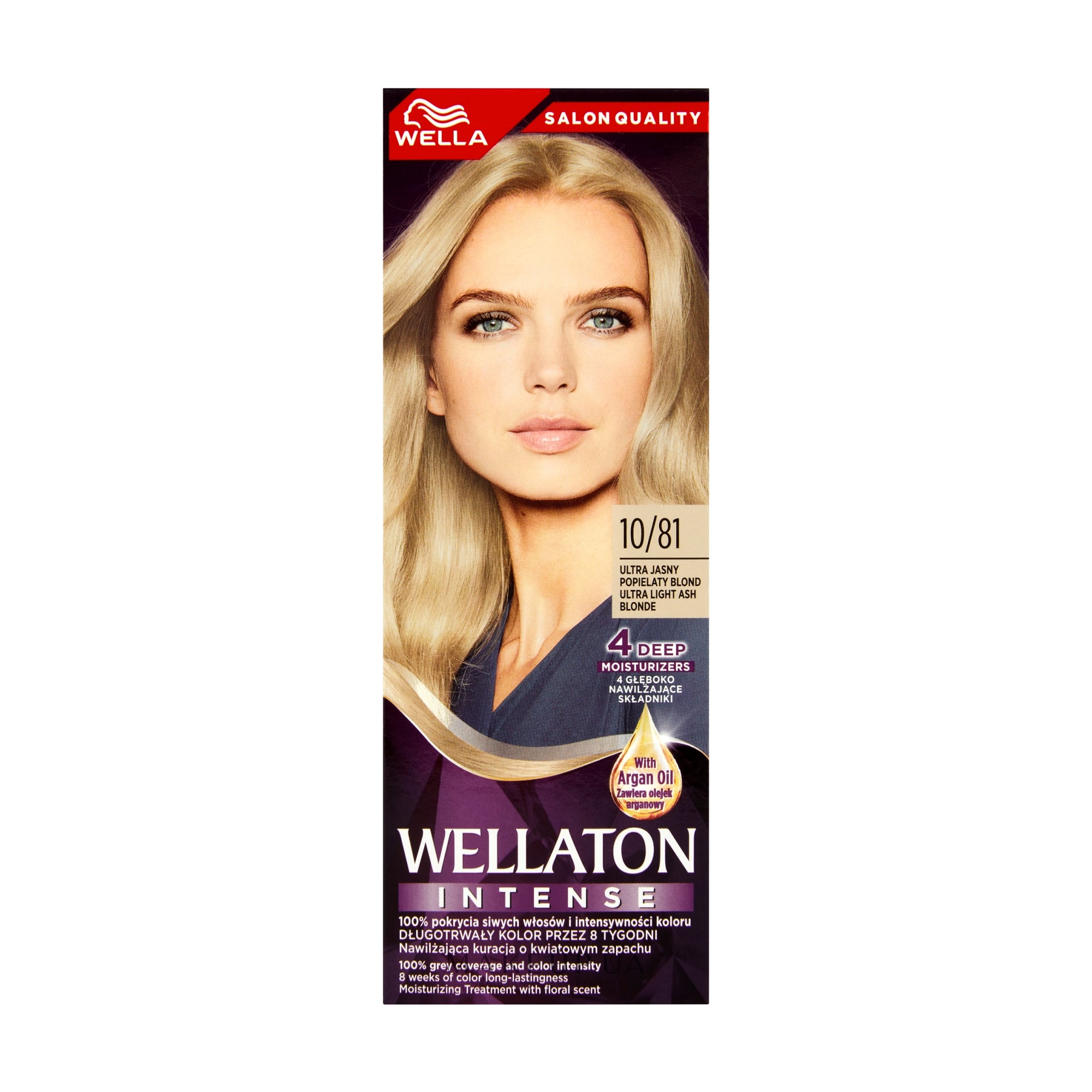 Інтенсивна крем-фарба для волосся WELLA Wellaton Intense Color Cream 10/81 Ультрасвітлий попелястий блонд, 110 мл