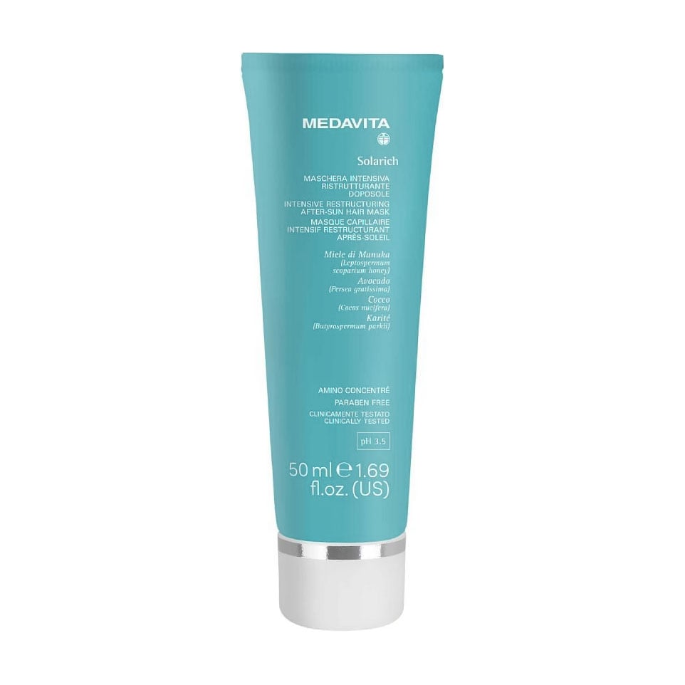 Інтенсивна відновлювальна маска для волосся Medavita Solarich Intensive Restructuring After-Sun Hair Mask pH 3.5 Після сонця, 50 мл