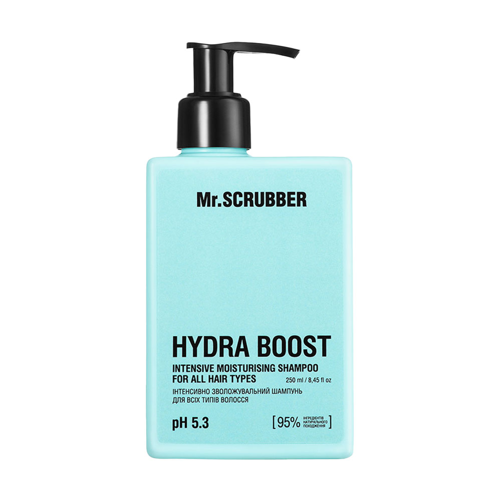 Інтенсивно зволожувальний шампунь Mr.Scrubber Hydra Boost Intensive Moisturising Shampoo для всіх типів волосся, 250 мл